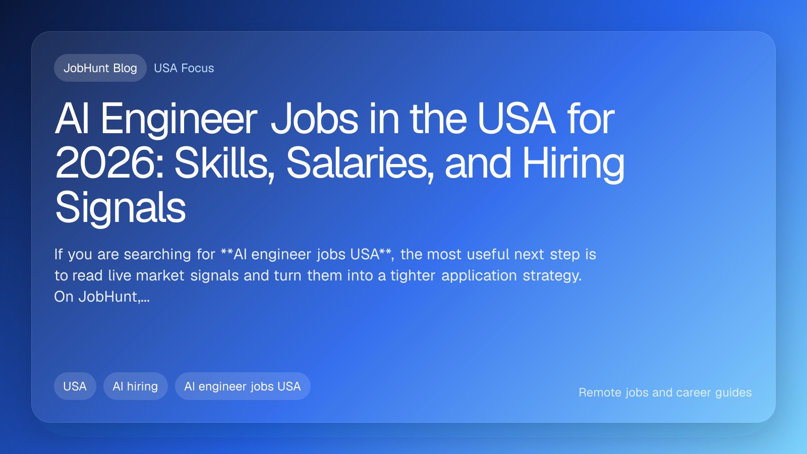 AI Engineer Jobs in the USA for 2026: Skills, Salaries, and Hiring Signals