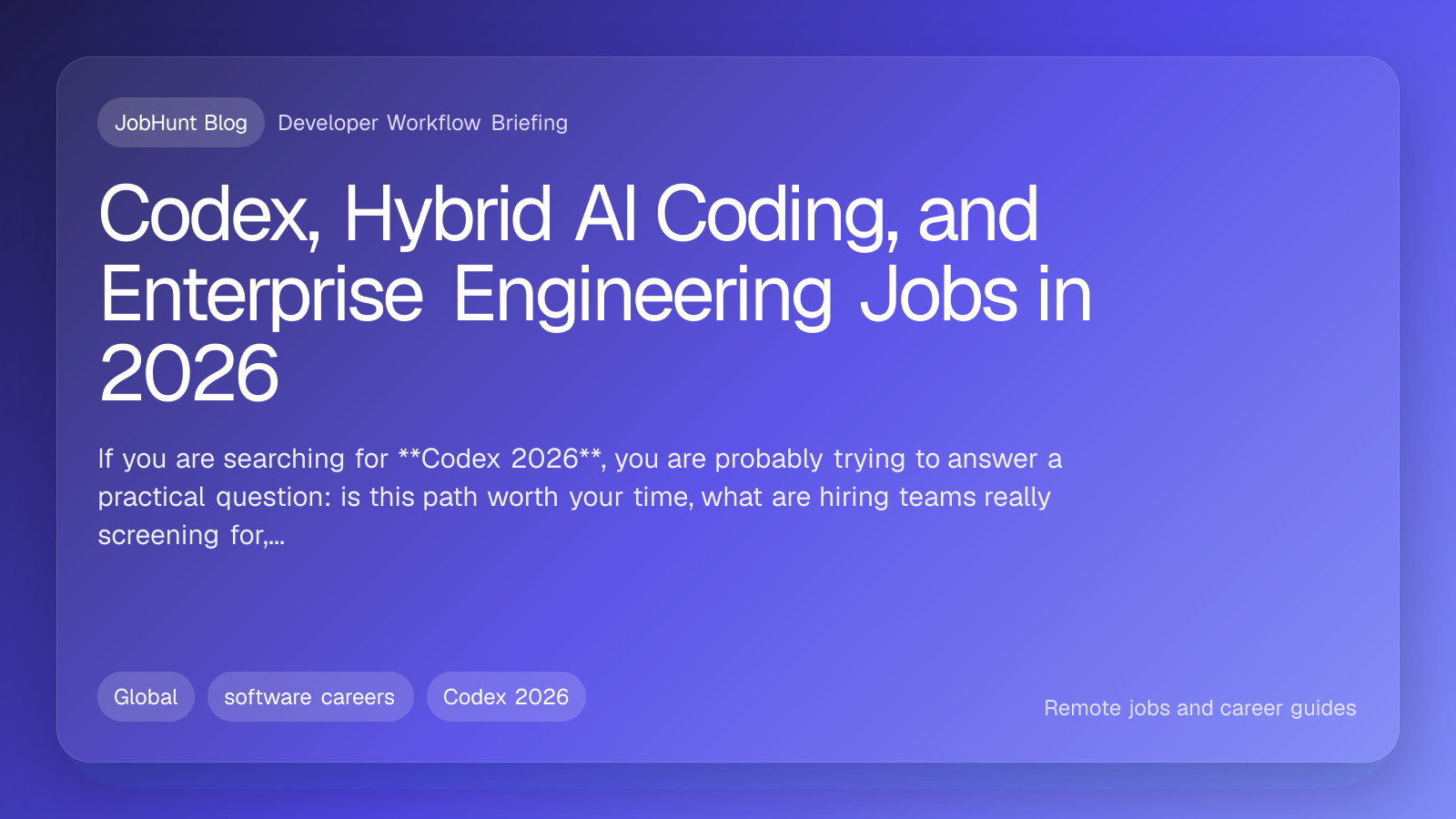 Codex, Hybrid AI Coding, and Enterprise Engineering Jobs in 2026