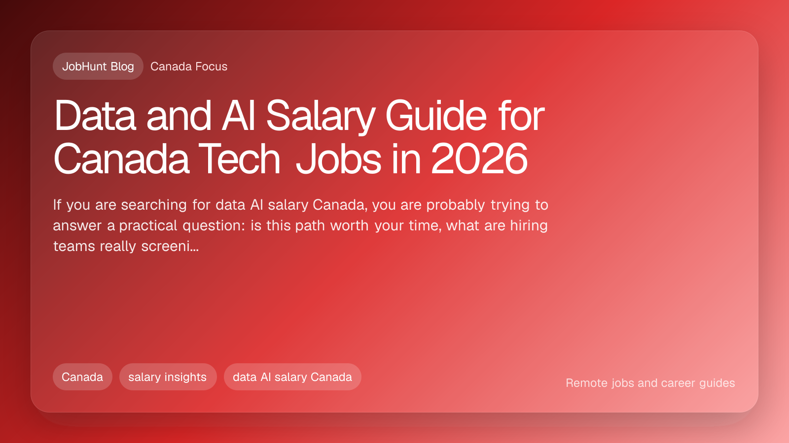 Data and AI Salary Guide for Canada Tech Jobs in 2026