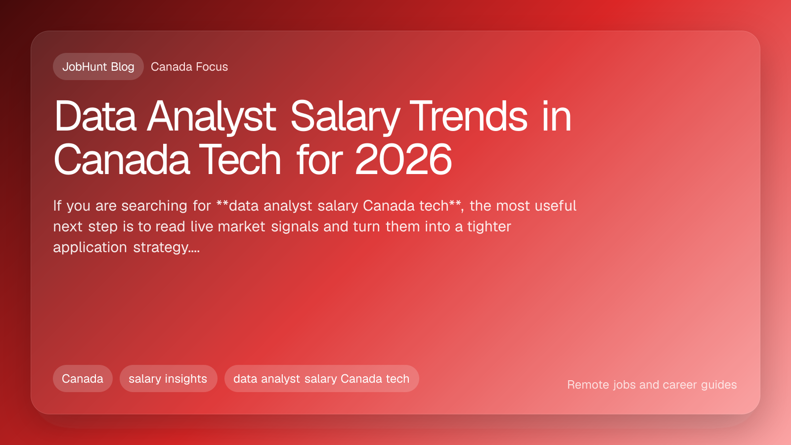 Data Analyst Salary Trends in Canada Tech for 2026
