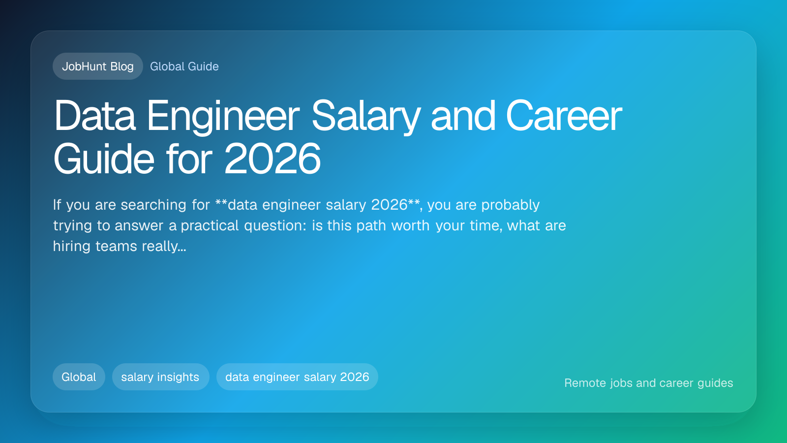 Data Engineer Salary and Career Guide for 2026