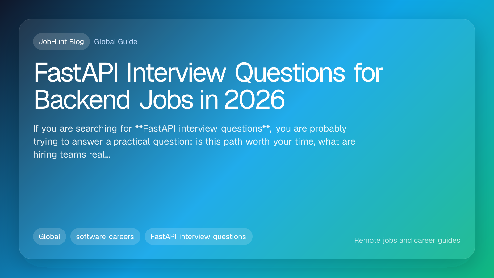 FastAPI Interview Questions for Backend Jobs in 2026