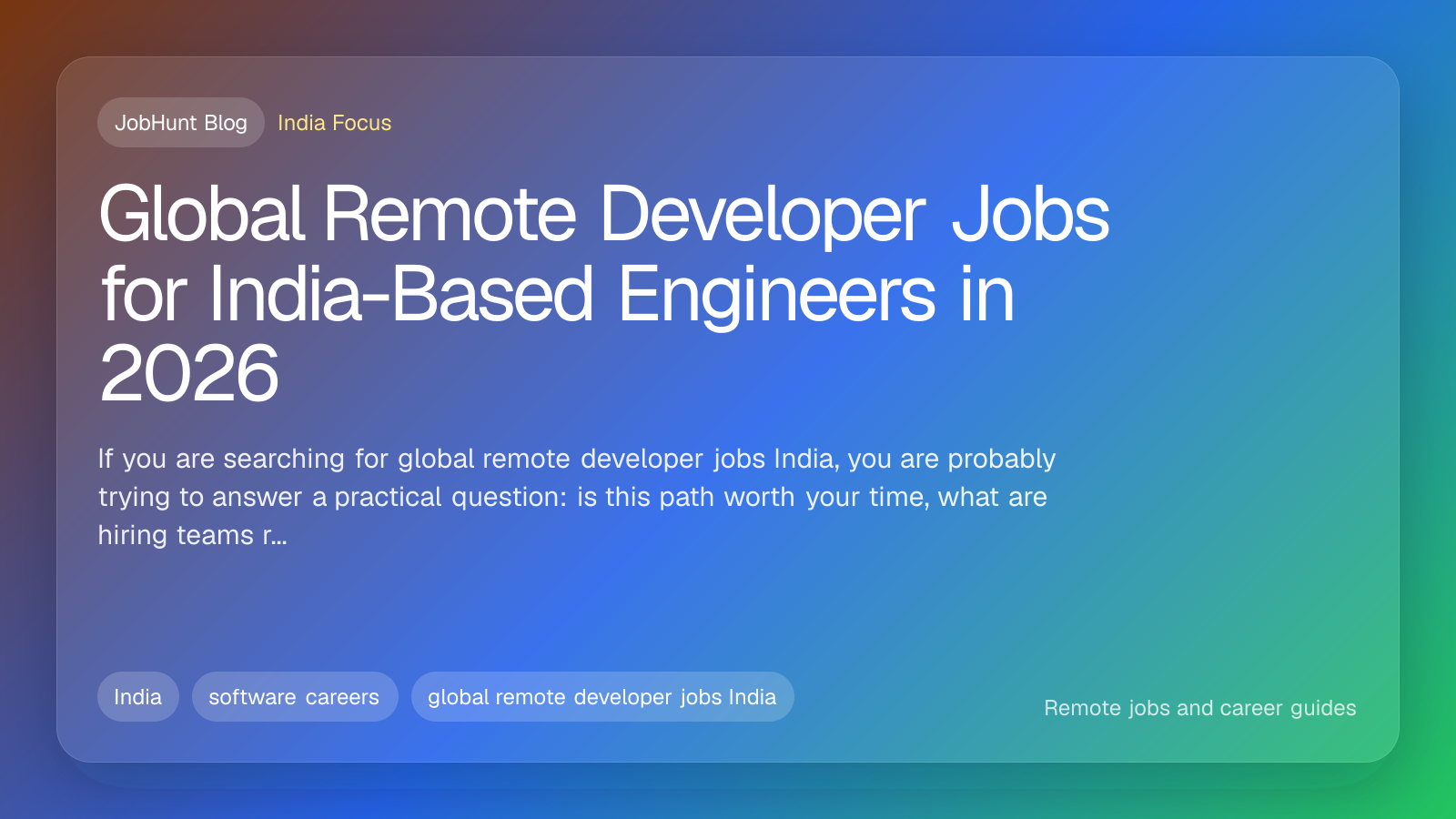 Global Remote Developer Jobs for India-Based Engineers in 2026