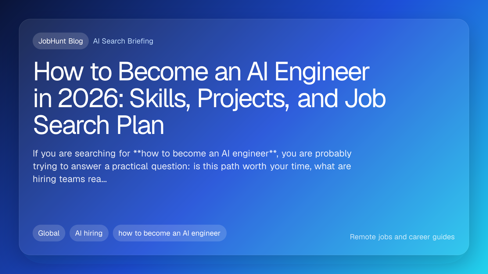 How to Become an AI Engineer in 2026: Skills, Projects, and Job Search Plan