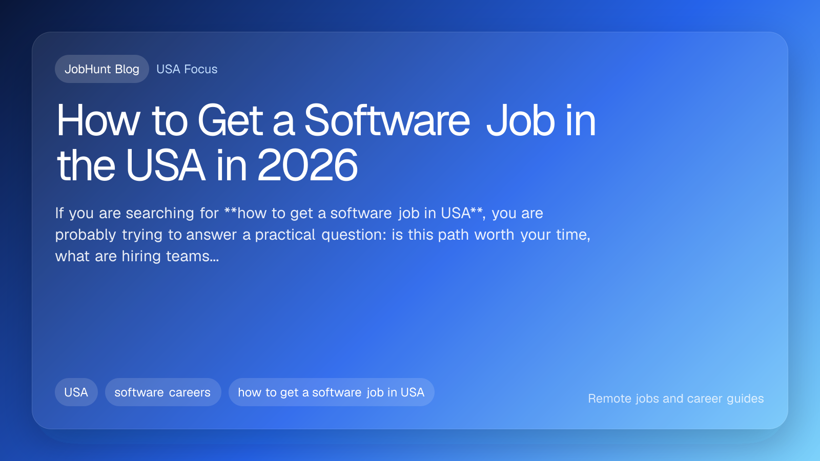 How to Get a Software Job in the USA in 2026