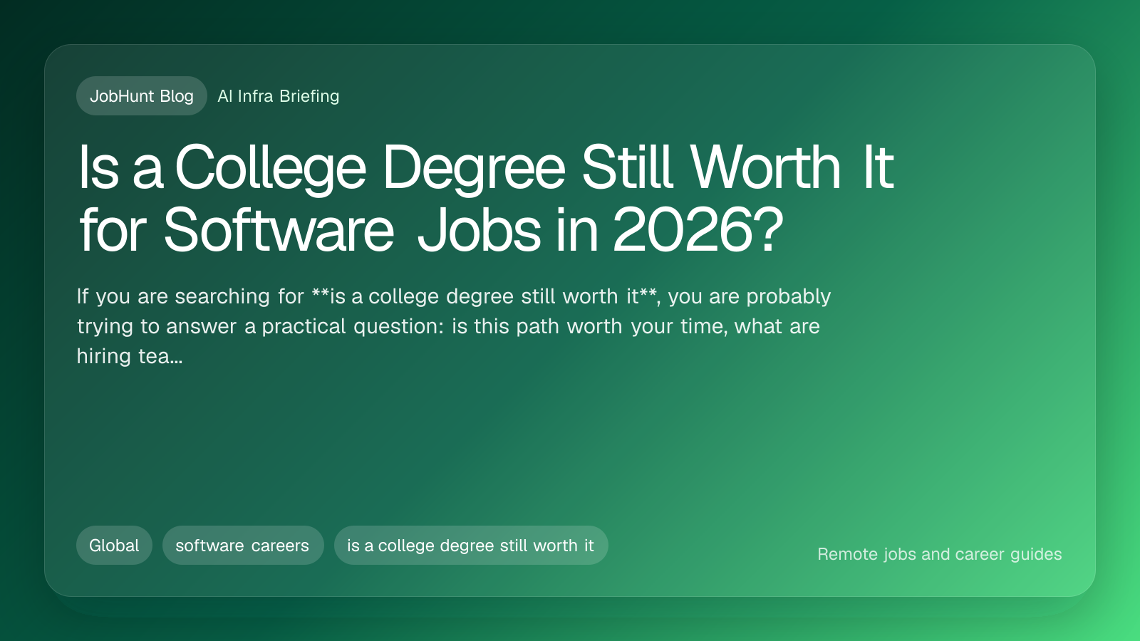 Is a College Degree Still Worth It for Software Jobs in 2026?
