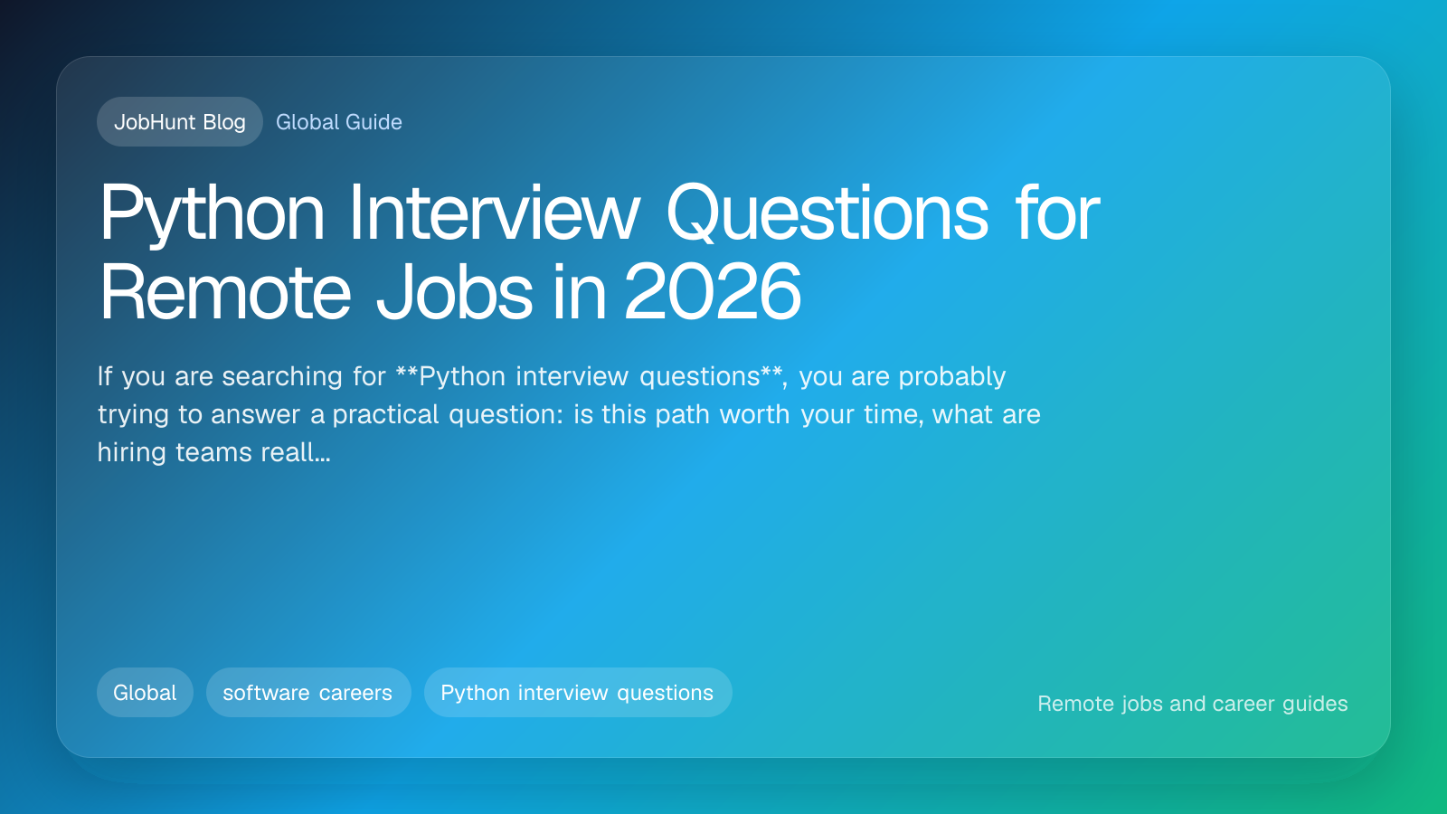 Python Interview Questions for Remote Jobs in 2026