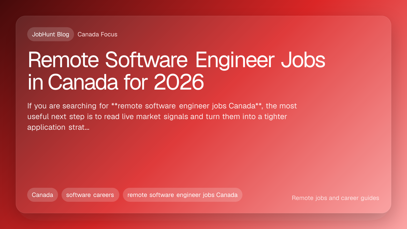 Remote Software Engineer Jobs in Canada for 2026