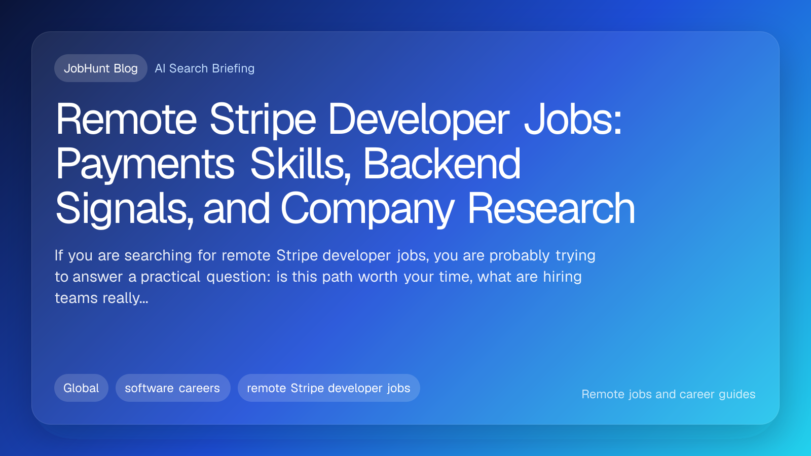 Remote Stripe Developer Jobs: Payments Skills, Backend Signals, and Company Research