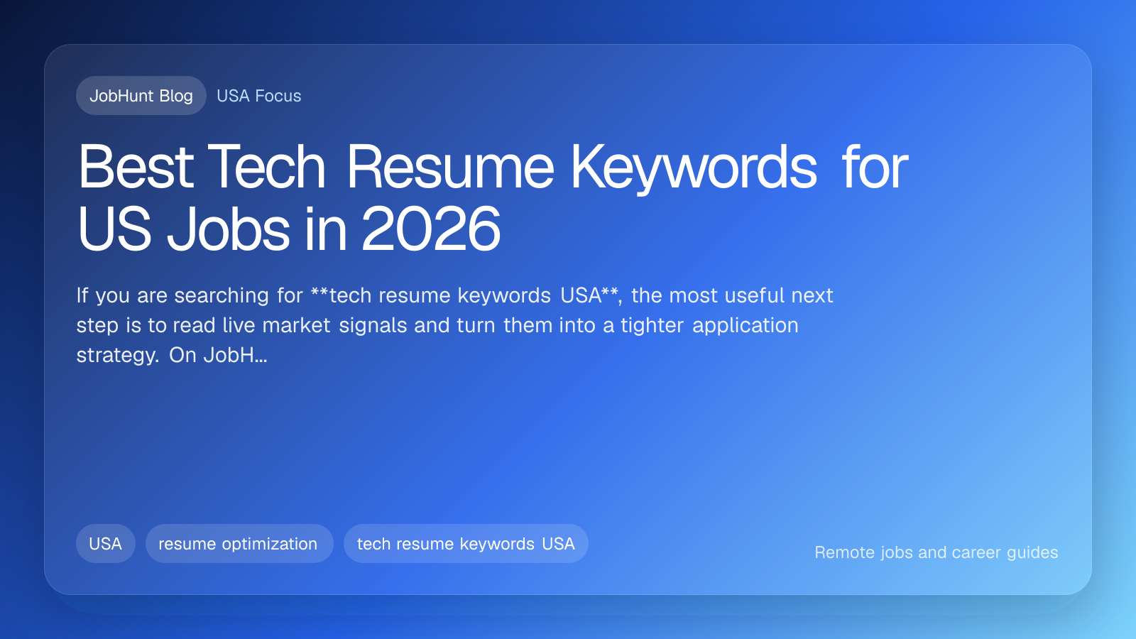 Best Tech Resume Keywords for US Jobs in 2026