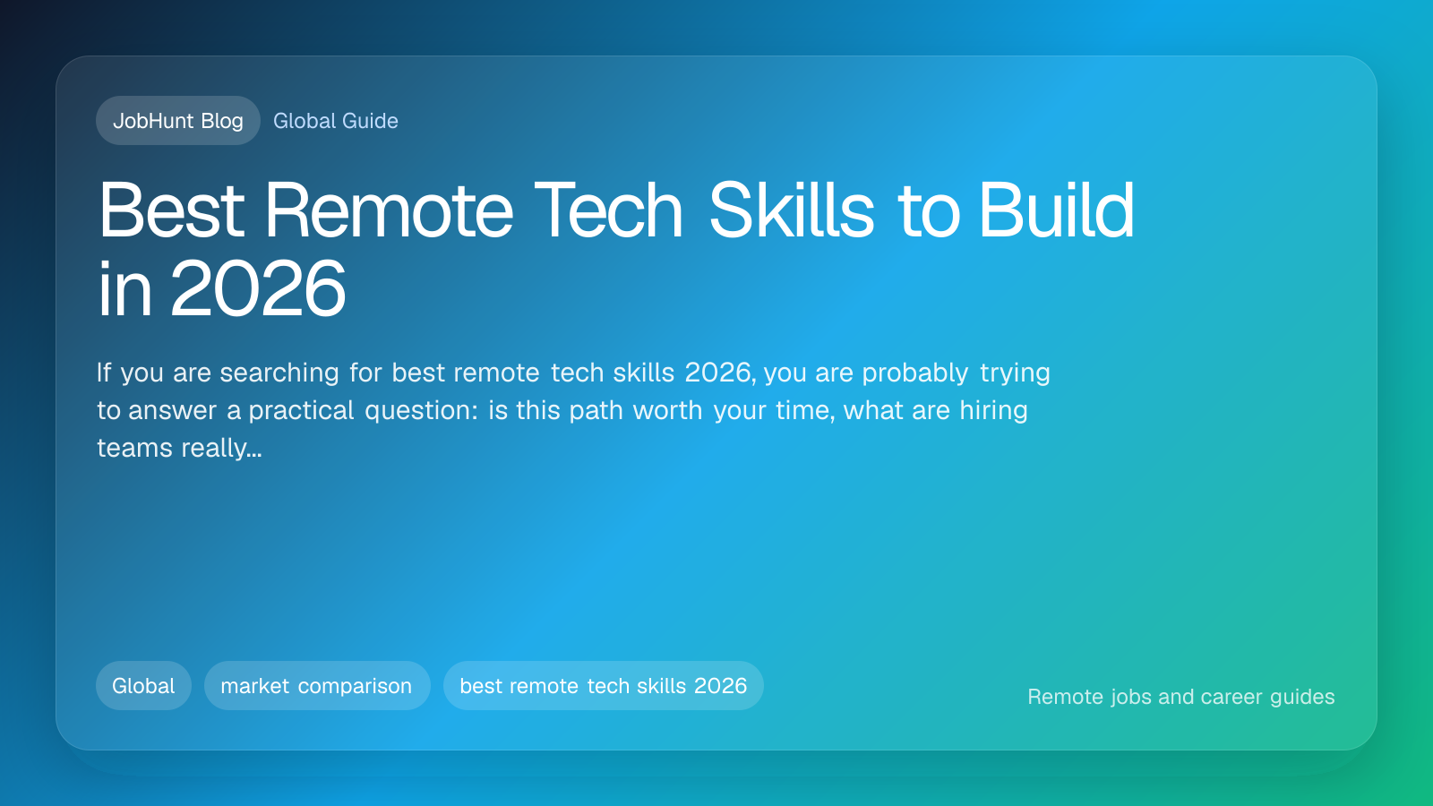 Best Remote Tech Skills to Build in 2026 | JobHunt